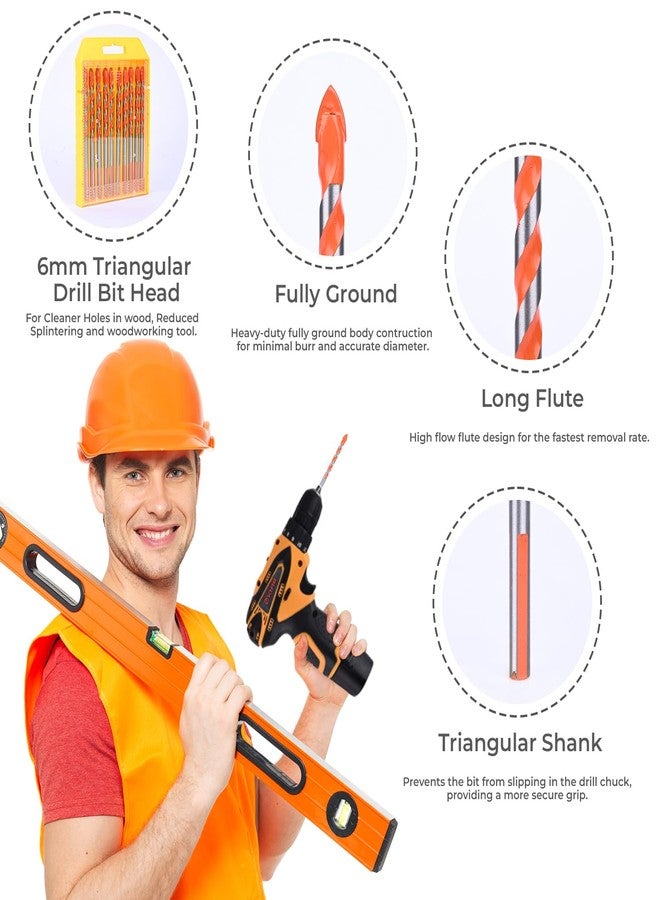 سيبتر مجموعة رؤوس مثقاب سيراميك من سيبتر، 10 قطع - 6 مم | رؤوس مثقاب متعددة المواد للبلاط، والخزف، والطوب، والخرسانة، والزجاج، والخشب، والبلاستيك | رأس كربيد متين لحفر دقيق - Image 2